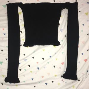 black off the shoulder tube top shirt